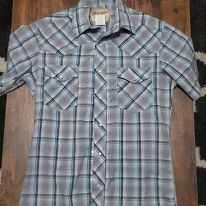 Mens Wrangler Short Sleeve Button Down S